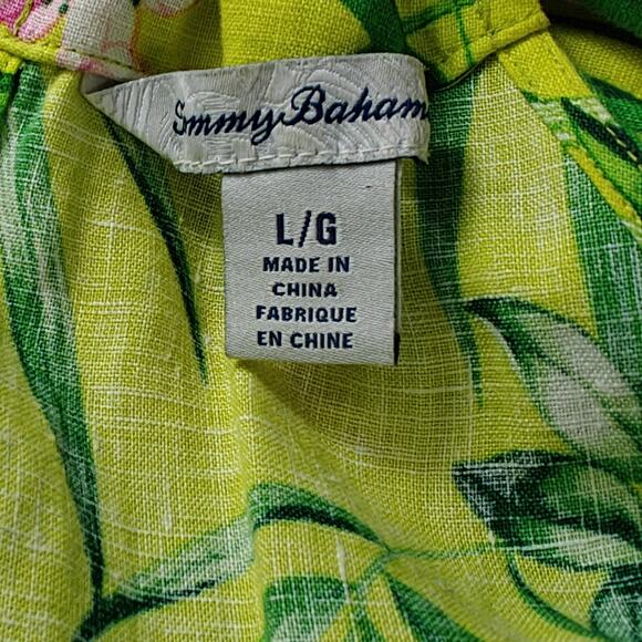 Tommy Bahama Floral Print Halter Dress Size Large Linen Twist Front Tropical - Picture 8 of 10